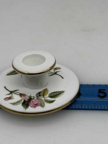 1- Vintage Wedgewood Hathaway Rose Candle Holder Made in England Fine Bone China - Picture 7 of 9