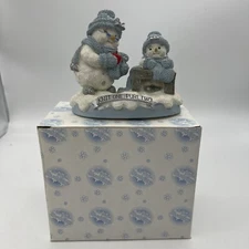 Encore Snow Buddies Knit One Purl Two Figurine 2000 Red Apple With Box