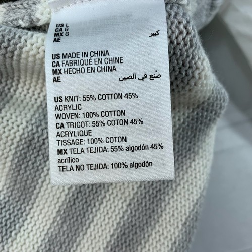 Charter Club Sweater Vest Womens Size Large Gray White Striped Layered New - Picture 4 of 7
