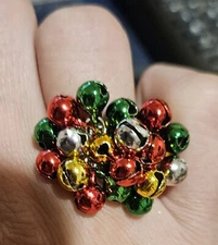 JINGLE BELL BELLS RING ADJUSTABLE COLORFUL BELLY DANCER STYLE CHRISTMAS HOLIDAY!