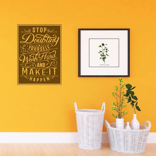 Calcomanías de pared de vinilo VWAQ deja de dudar de ti mismo trabaja duro y haz que suceda - Imagen 3 de 36