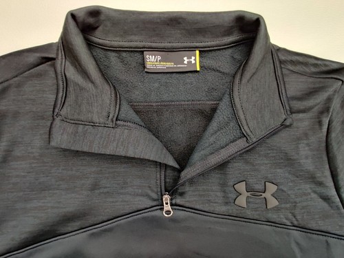 Felpa Pullover Under Armour Loose Fit Uomo Small Nera Spessore 1/4 Zip "Nuova" - Foto 3 di 12