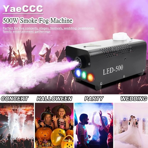 500W Smoke Fog Machine 3 Colors Led with Wireless Remote Control for Party Stage - Picture 5 of 6