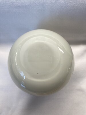 Vintage Modernist Henry Dean Belgium Round Orb Glass Vase Ivory