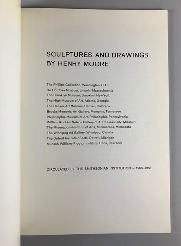 1968 Sculptures and Drawings by Henry Moore Smithsonian Exhibition art catalog - Picture 2 of 7