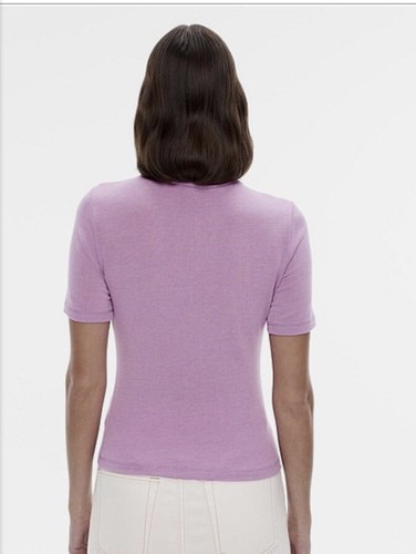 Witchery Wool Blend High Neck Tshirt Blouse Tee Top - Iris , Size XS, 8, BNWT - Picture 7 of 8