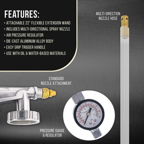 TCP Global Air Rust Proofing and Undercoating Gun with Gauge - Includes 22" Long - Picture 3 of 7
