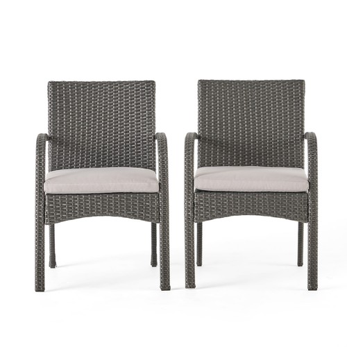 2Set Patio Chair Outdoor Chair Wicker Rattan For Backyard Deck Porch W/ Cushion - Picture 7 of 12