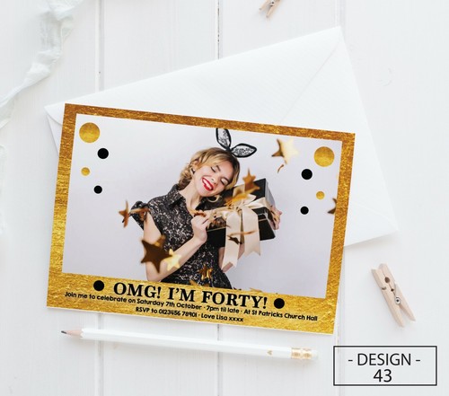 Surprise 18th 21st 30th 40th 50th 60th Birthday Invitations Personalised invites - Picture 44 of 89