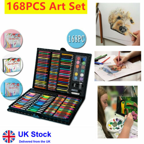 168 piezas Juego de Arte Pluma de Dibujo Kit Lápices de Colores y Boceto Herramienta de Carbón con Caja - Imagen 6 de 8