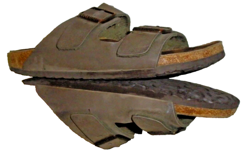 SANDALI COMFORT BETULA BIRKENSTOCK MARRONE TAN 2 CINGHIE SLIDE PIATTI 10M/41 EU - Foto 10 di 12