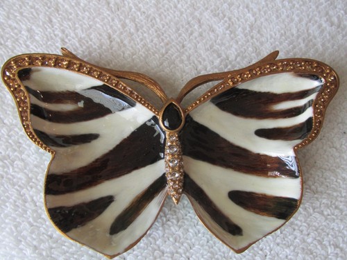 NEW Jay Strongwater Juliet Zebra Butterfly Trinket Tray w/ box - Picture 4 of 5