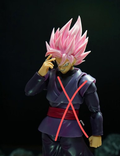 DL Custom DRAGON BALL Super S.H.Figuarts Goku Negro Rosa Cabeza Kit SIN Figura - Imagen 6 de 7