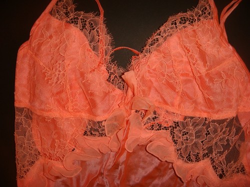 Neu mit Etikett Victoria's Secret DESIGNER COLLECTION S BABYDOLL Slip orange Spitze SEIDE - Bild 2 von 4