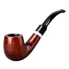 New Bee Briar Tobacco Pipe Wooden Bent Smoking Pipe 9mm Filter 10 Smoking Tool