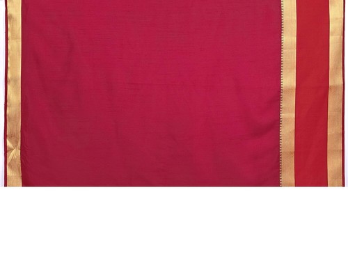 Women's Raw Silk Saree with Unstitched Blouse Piece - Zari Woven Work, Red - Picture 4 of 5