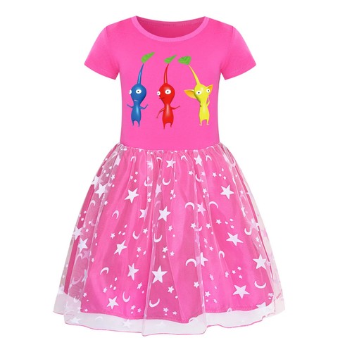 Pikmin Dress Kids Dress + Bag 2pcs Suit Baby Girls Short Sleeve Vestidos dress - Picture 35 of 36