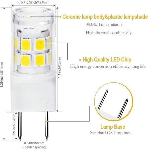 5x G8 LED Bulb Mini T4 JCD Type 3W Cool White 6000K For Under Cabinet Puck Light - Picture 2 of 9
