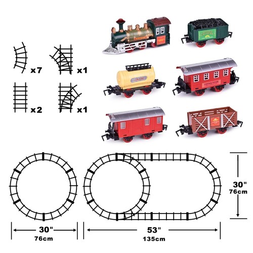 Classic Continental Express Train Set & Tracks with Lights & Sound 16 Pcs  - Picture 3 of 3