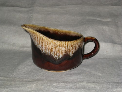 VTG Brown Drip Small Pitcher for Milk Cream Gravy Syrup 3" tall, loop handle EVC - Picture 2 of 6