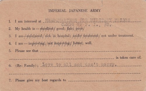 194x U.S. POW in Old Bilibid Prison, Manila, Philippines to ... (C6184) - Bild 2 von 2