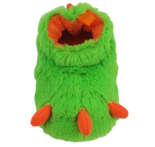 New Baby Boy Green & Orange Monster Claw Bootie Paw Slippers Size 3 (3M - 6M) - Picture 2 of 4
