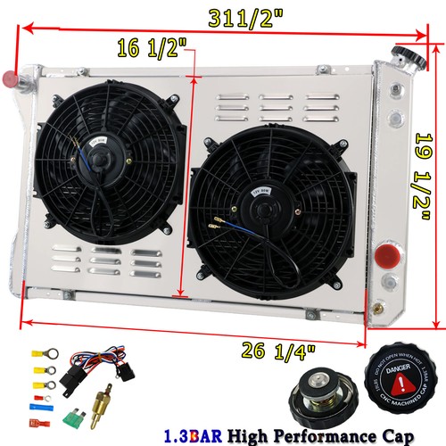 3 Row Radiator Shroud Fan For 1982-92 Chevy Camaro/Pontiac Firebird Trans Am V8 - Picture 2 of 11