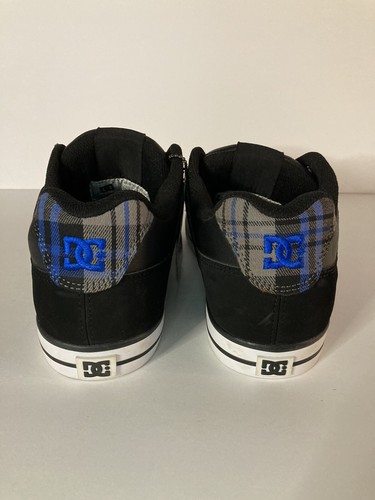 DC Skate shoes Pure XE Black Royal Plaid Mens Size 8 301722 New - Picture 4 of 11