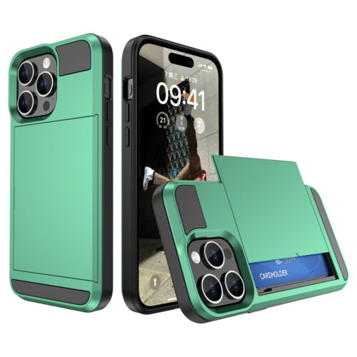 For iPhone 16 Pro Max/16e 2025/15 Hard PC Slide Card Slot Slim Shockproof Case - Picture 29 of 41