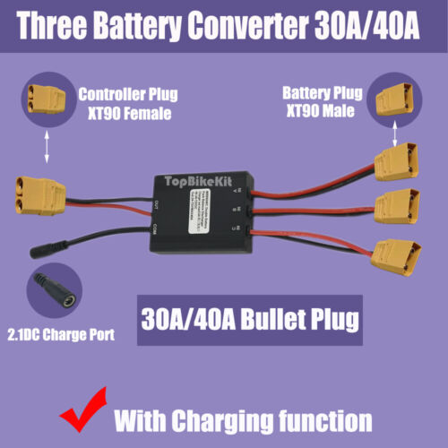 30A/40A Ebike drei Dreifach Akku Entladung Konverter Adapter Schalter 20V-72V - Bild 8 von 11