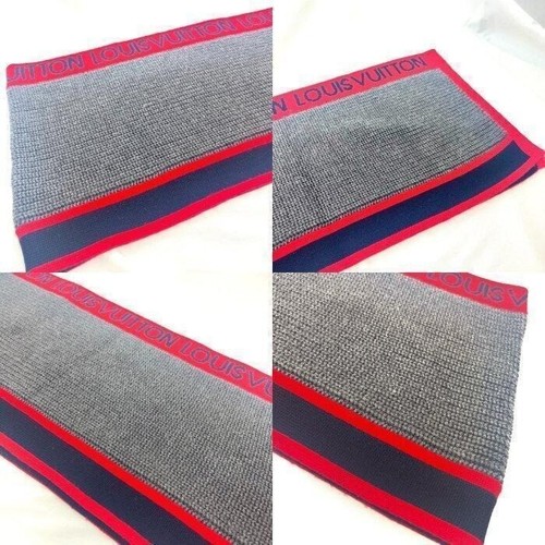LOUIS VUITTON M71255 Echarpes LV generation Scarf wool gray/Red - Picture 9 of 9