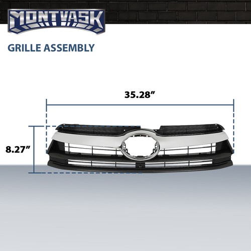 Fit For 2014-2016 Toyota Highlander Front Bumper Grille Grill w/ Chrome Trim - Picture 3 of 12