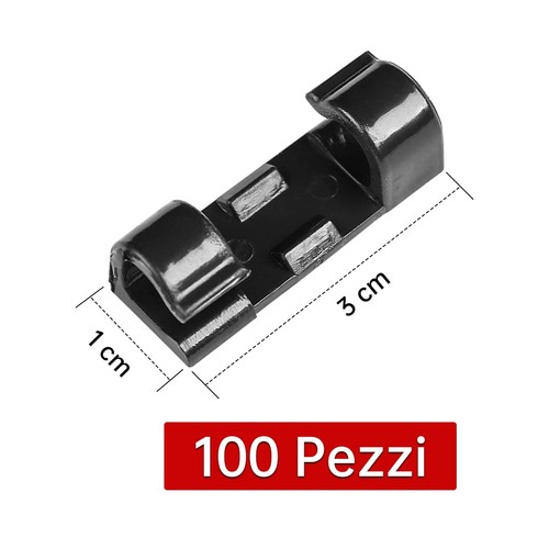 Lot de 100 clips pour câbles. Clips de câble adhésifs muraux tableau. Clip câ... - Photo 2/7
