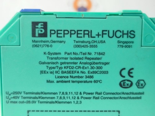 PEPPERL+FUCHS KFD2-CR-EX1.30-300 TRANSFORMER ISOLATED REPEATER 71842 FREE SHIP - Picture 7 of 8