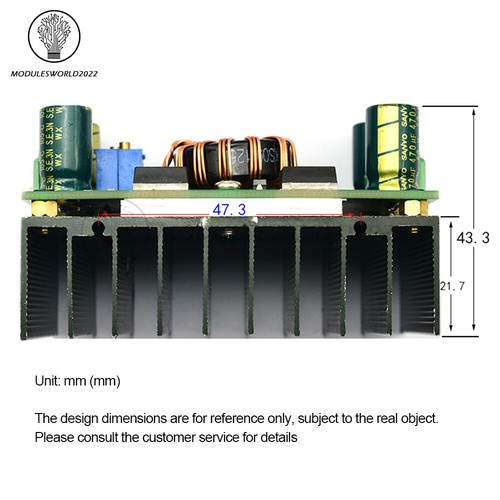 Modulo Alimentatore Buck-Boost 300W 10A DC5V-30V CC CV Auto Step-Up Step-Down - Foto 6 di 11