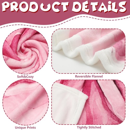 Pink Bow Blanket Watercolor Bow Throw Blanket Pink Bow Cozy Fluffy Blanket fo... - Picture 3 of 7