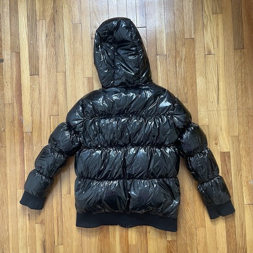 Abrigo Hinchado Appaman Niñas en Negro Brillo Talla 12 Plumón Relleno Chaqueta de Invierno - Imagen 3 de 17