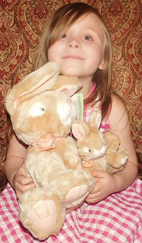 Russ Apricot Mommy & baby Honey Bunny rabbits Plush Stuffed Toy New NWT 14" (A) - Bild 3 von 3