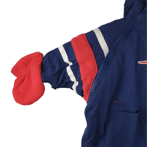 Vtg NFL New England Patriots Football Baby Reversible Snowsuit Pram USA 3-6 Mths - Picture 9 of 13