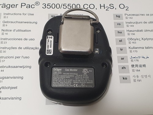 Dräger Pac 5500 CO Gaswarner Sensor Atemschutz Gasmelder Eingasmessgerät NEU+OVP - Picture 4 of 11