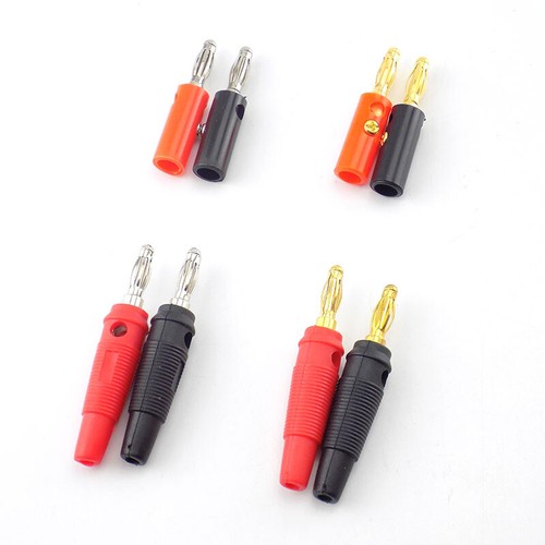 2/8X 4mm Audio Speaker Cable Banana Plug Audio Connector Jack adapter Solderless - Picture 2 of 14