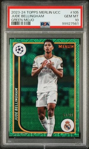 2023-24 Topps Merlin UEFA Jude Bellingham Green Mojo /99 #105 PSA 10