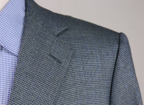 Ermenegildo Zegna Turquoise Aqua Blue Check Trofeo Wool Sportcoat Blazer US 46L - Picture 4 of 10