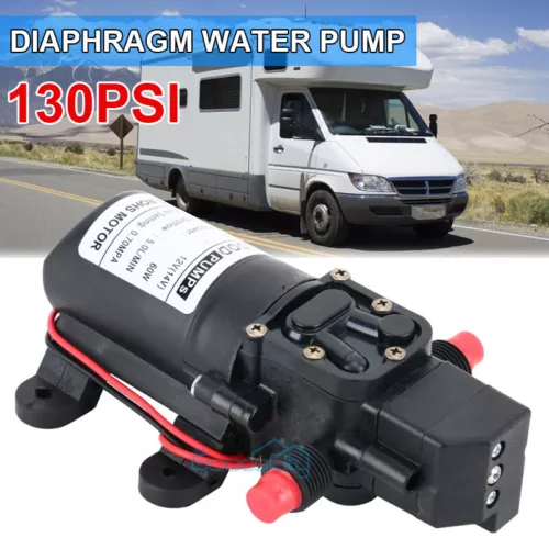 12V 130PSI Water Pump Pressure Diaphragm Self Priming Pump for RV Boat Caravan - Picture 3 of 20