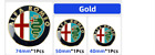 <!--F#f_0-->1PCS 74mm Car Hood Trunk Steering Wheel Badge Cap Emblem For 156 159 147 GOLD<!--F/-->