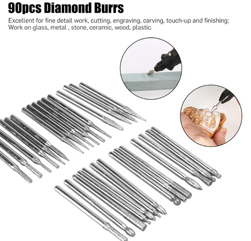 Diamond Burr Bits Drill Set Rotary Multi Tool Accessories Kit - Picture 3 of 15