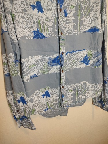 Diesel Summer Hawaiian Style Shirt Wooden Buttons, Long Sleeves. Men's Large. - Picture 12 of 21