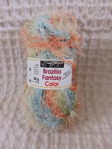 Schachenmayr Yarn Brazilia Fantasy Color #380 Blue Green Peach Tone 50 G New - Picture 7 of 7