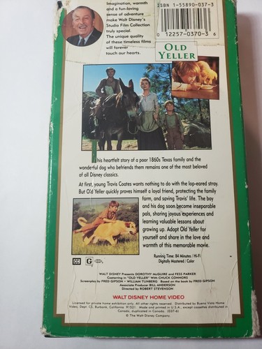 Old Yeller- VHS Walt Disney Studio Film Collection - Picture 2 of 2