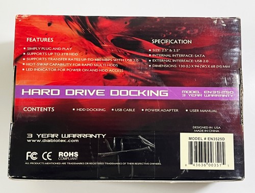 Diablotek EN3525D Hard Drive Docking Station - Picture 7 of 8